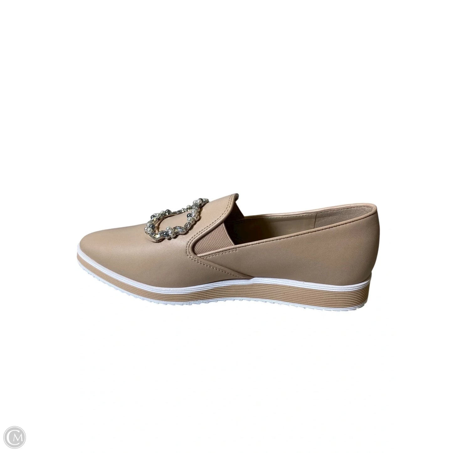Shoes Designer By Karl Lagerfeld In Tan & White, Size: 9