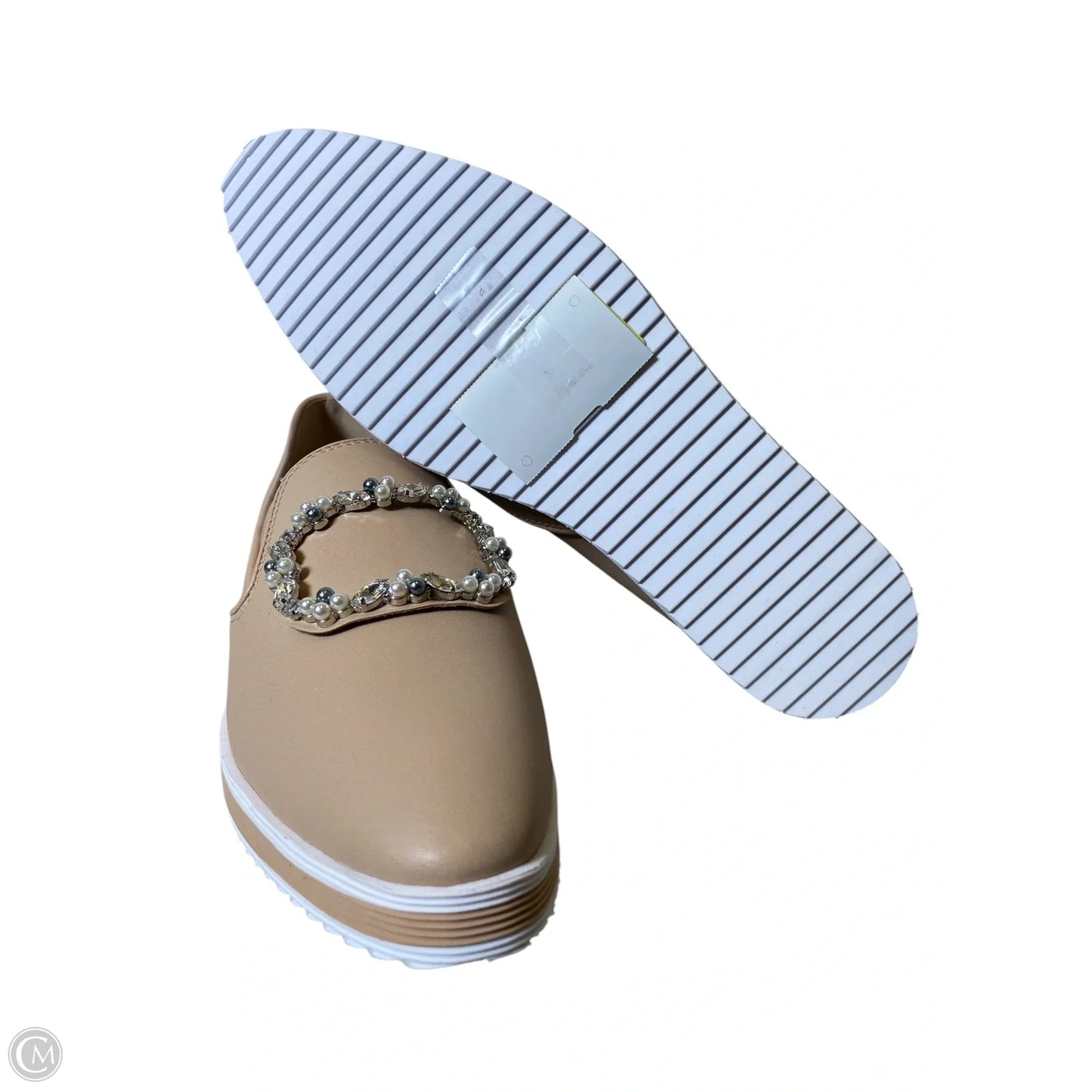 Shoes Designer By Karl Lagerfeld In Tan & White, Size: 9