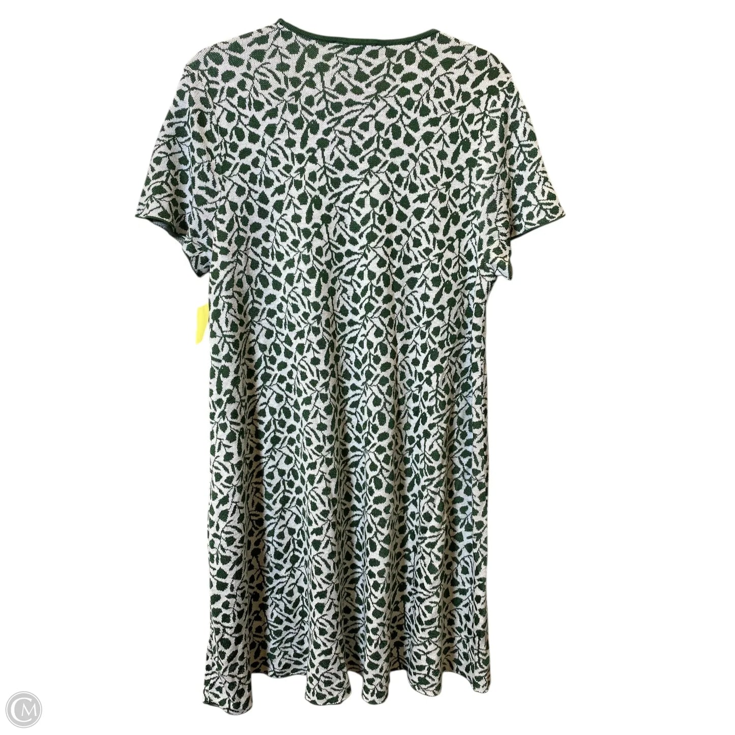 Dress Sweater By Ann Taylor In Green & White, Size: Xl