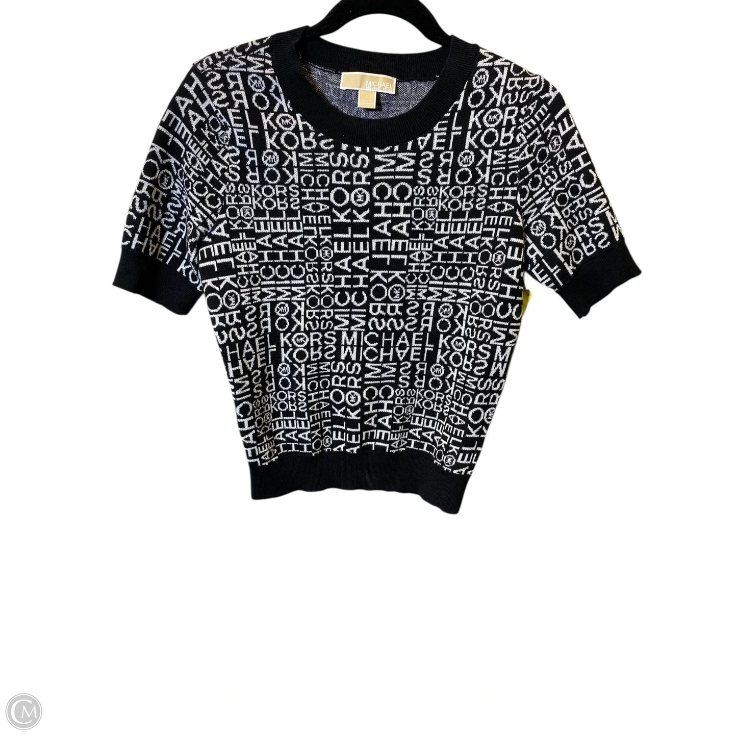 Sweater Short Sleeve By Michael By Michael Kors In Black & White, Size: S