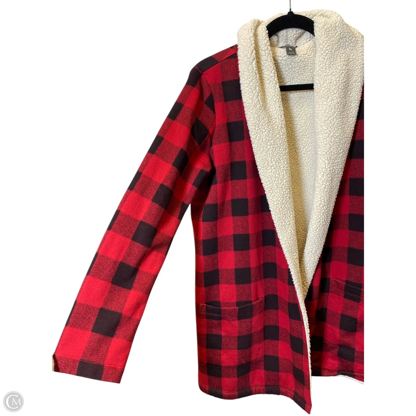 Cardigan By Eddie Bauer In Black & Red, Size: S