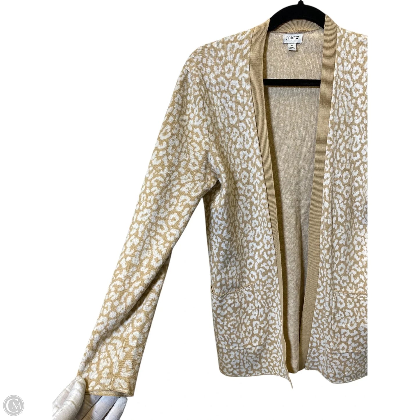 Cardigan By J. Crew In Tan & White, Size: S