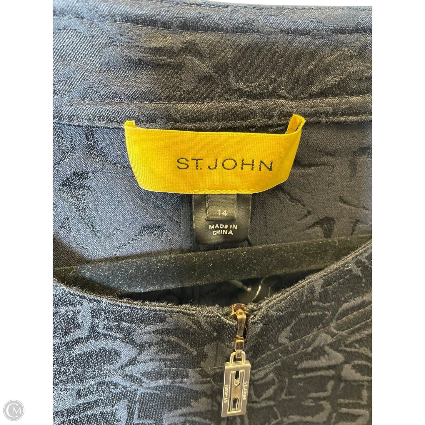 Jacket Luxury Designer By St John Collection In Black, Size: 14