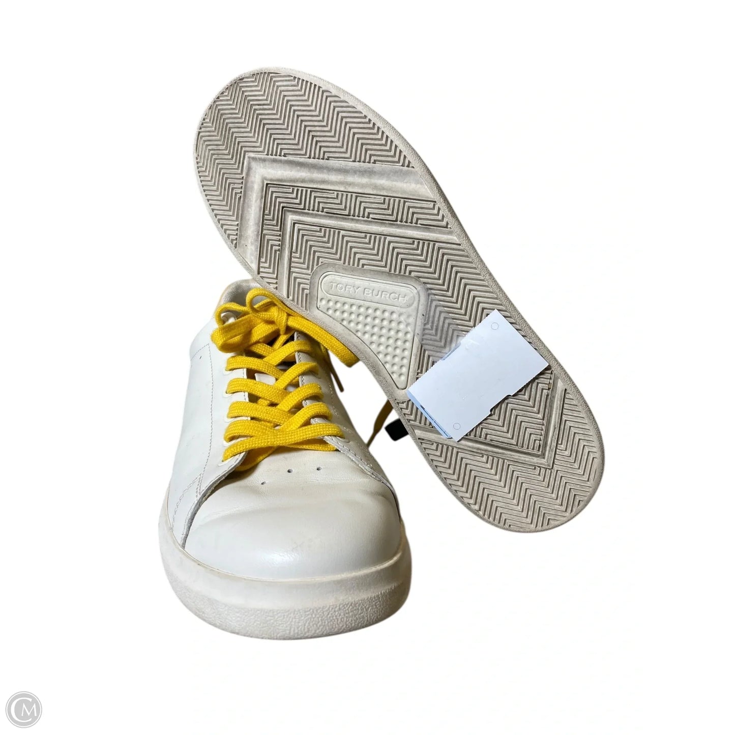 Shoes Designer By Tory Burch In White & Yellow, Size: 10