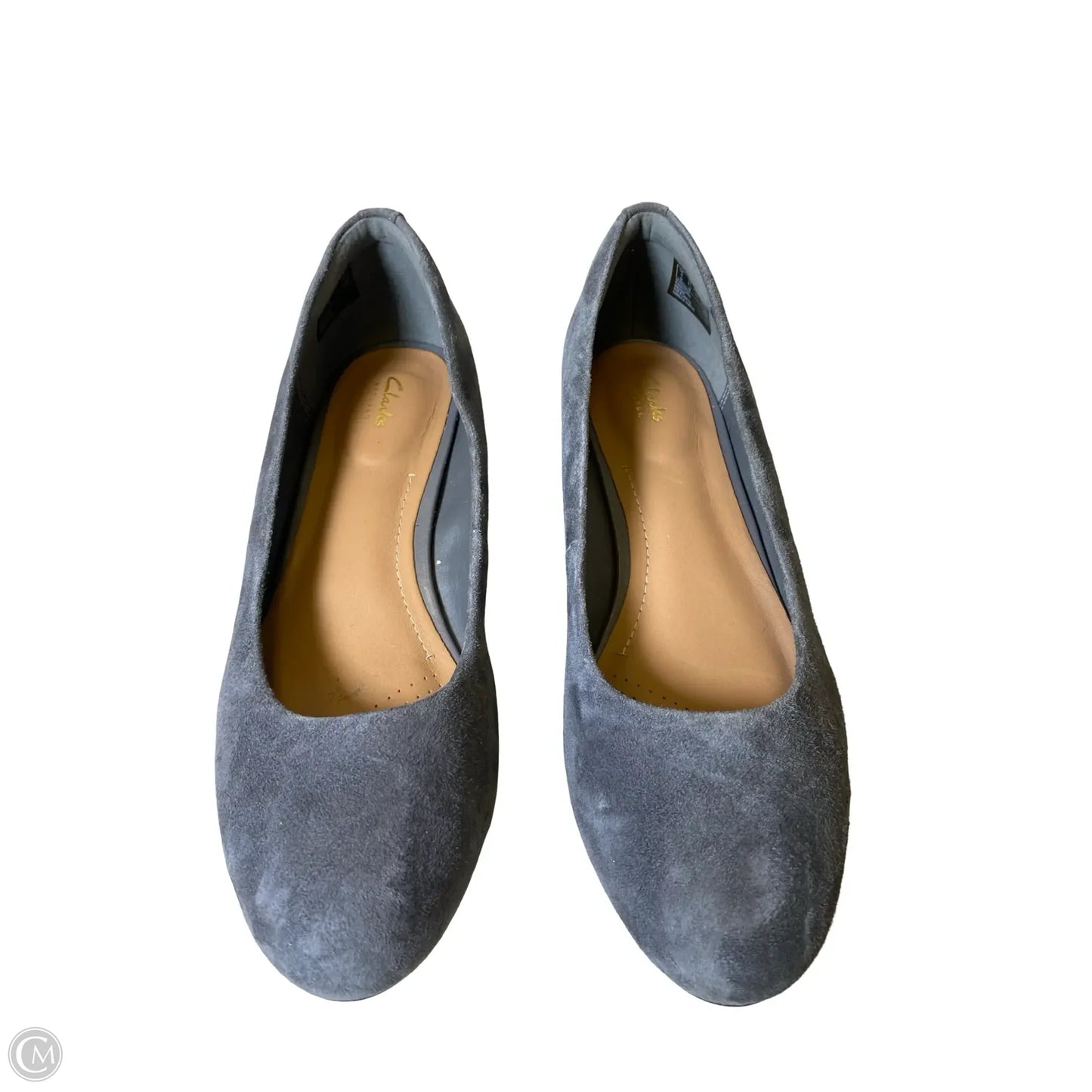 Shoes Heels Wedge By Clarks In Grey, Size: 6.5