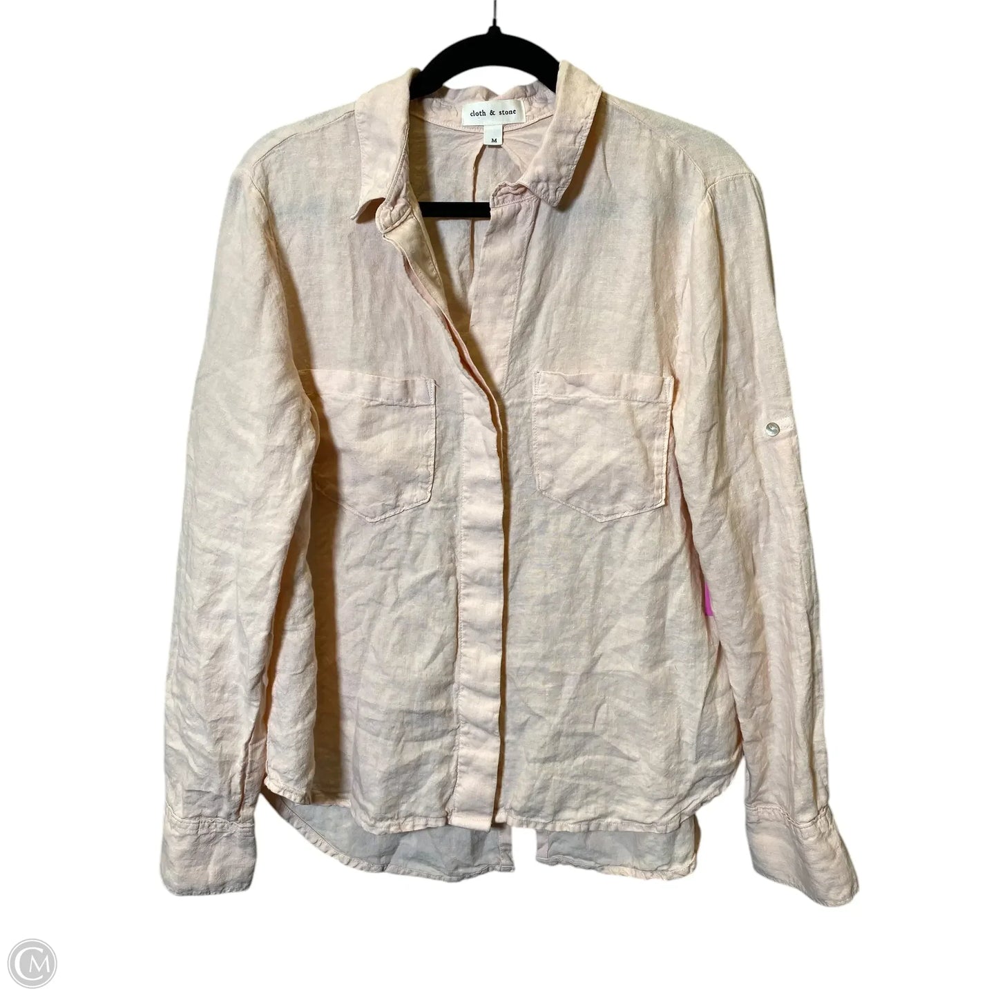 Blouse Long Sleeve By Cloth & Stone In Pink, Size: M