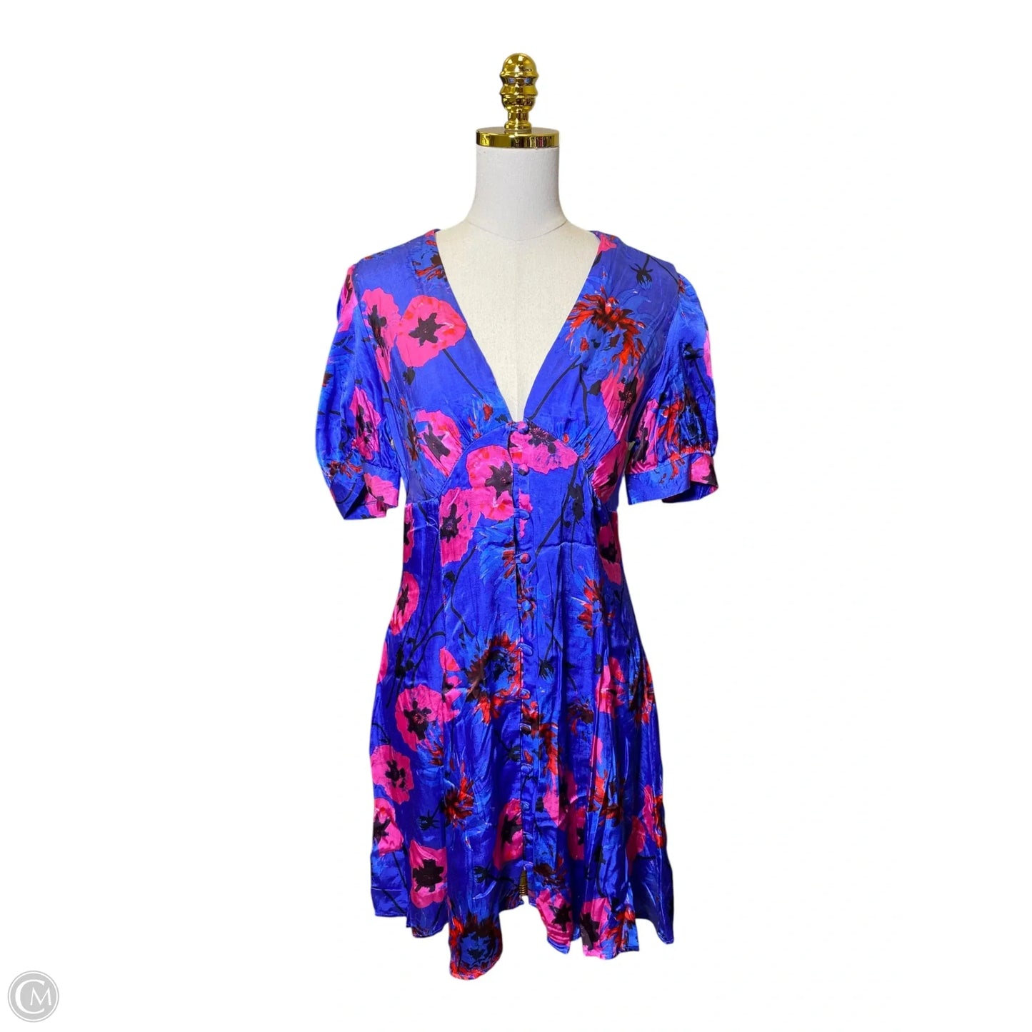 Dress Casual Midi By Topshop In Floral Print, Size: M