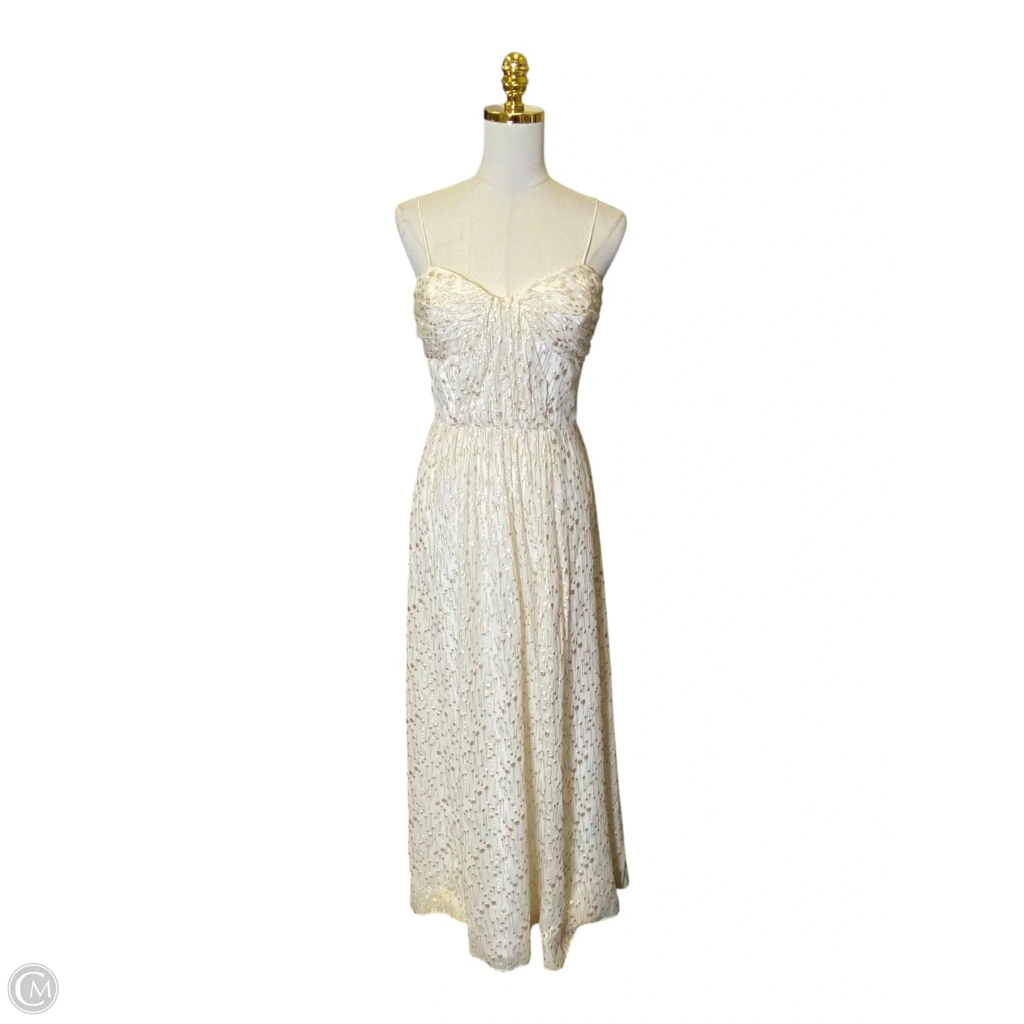 Dress Casual Maxi By Clothes Mentor In Gold & White, Size: S