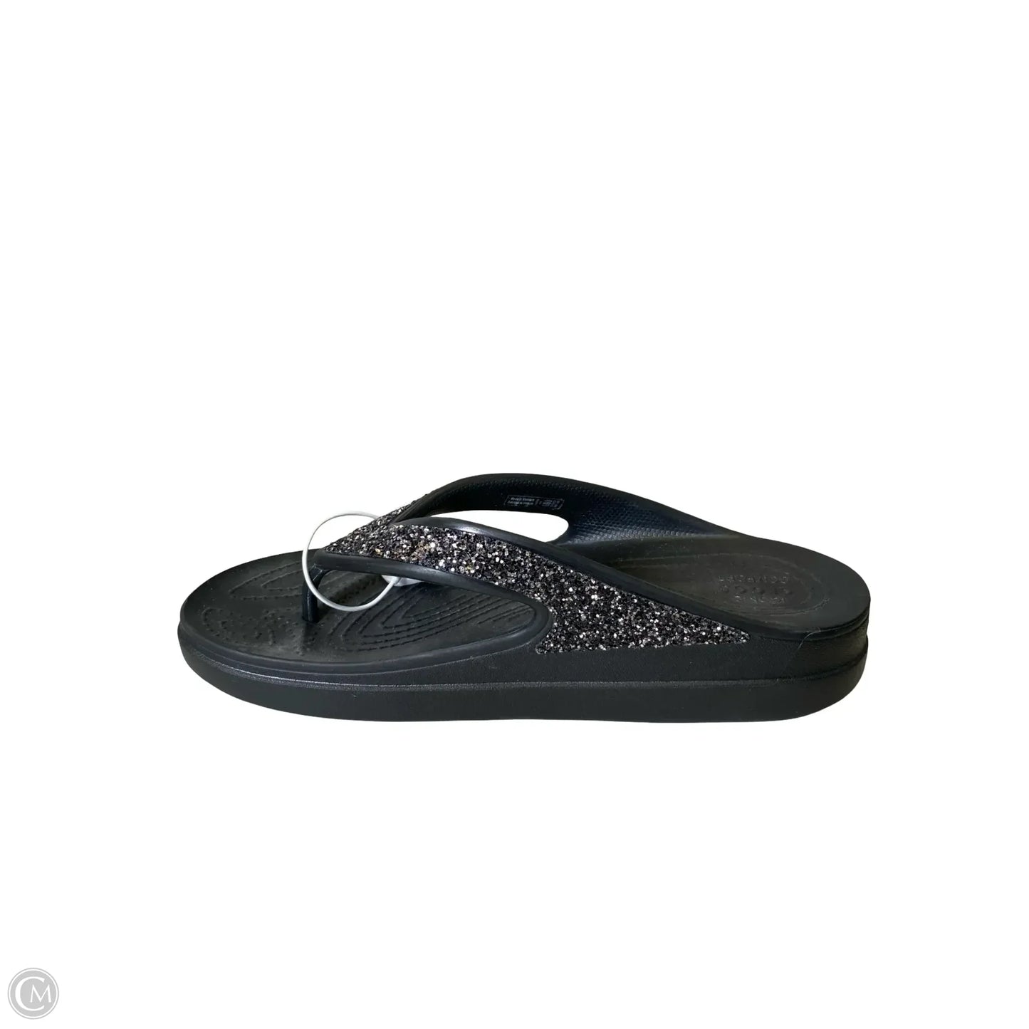 Sandals Heels Platform By Crocs In Black, Size: 10