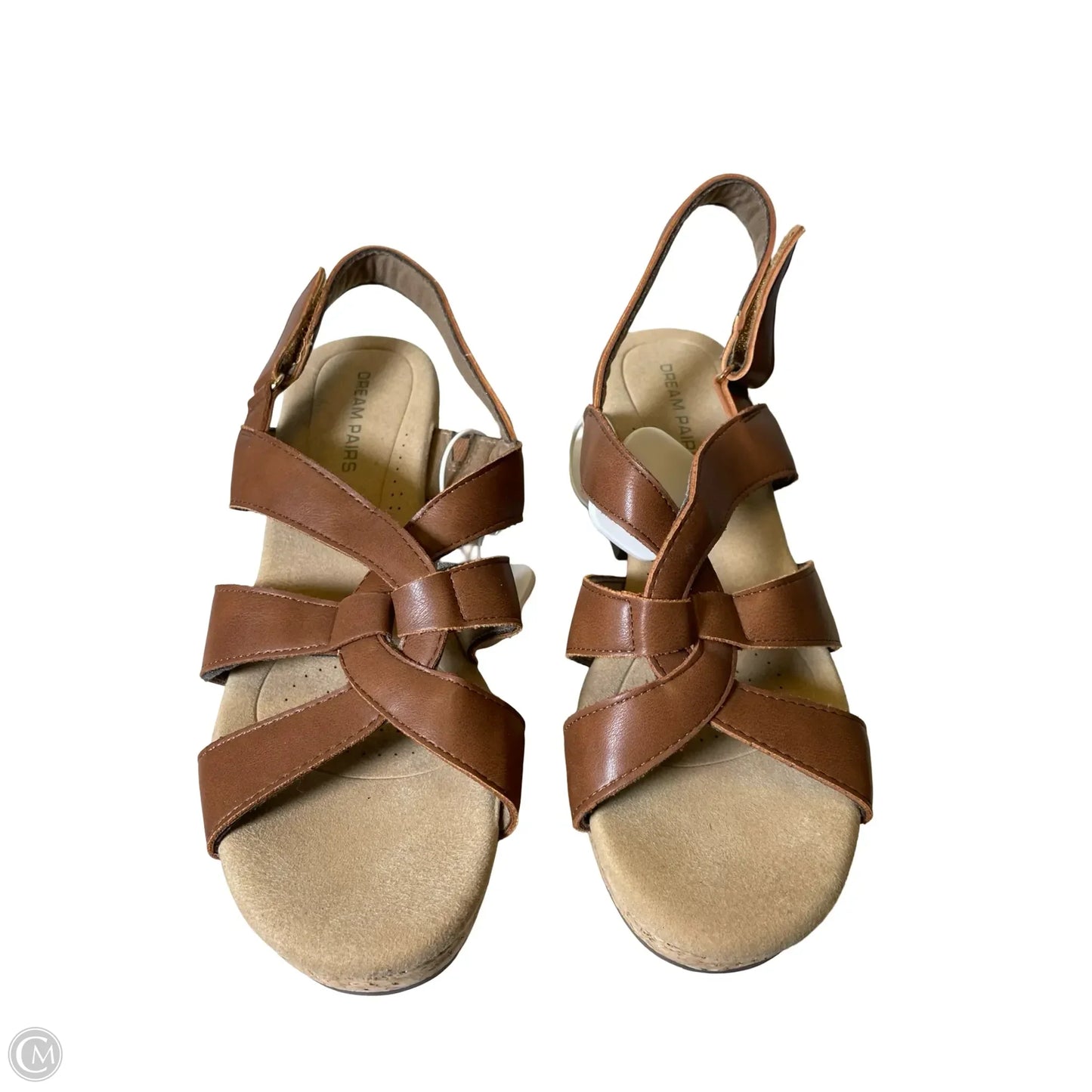 Sandals Heels Block By Dream Pairs In Brown, Size: 11