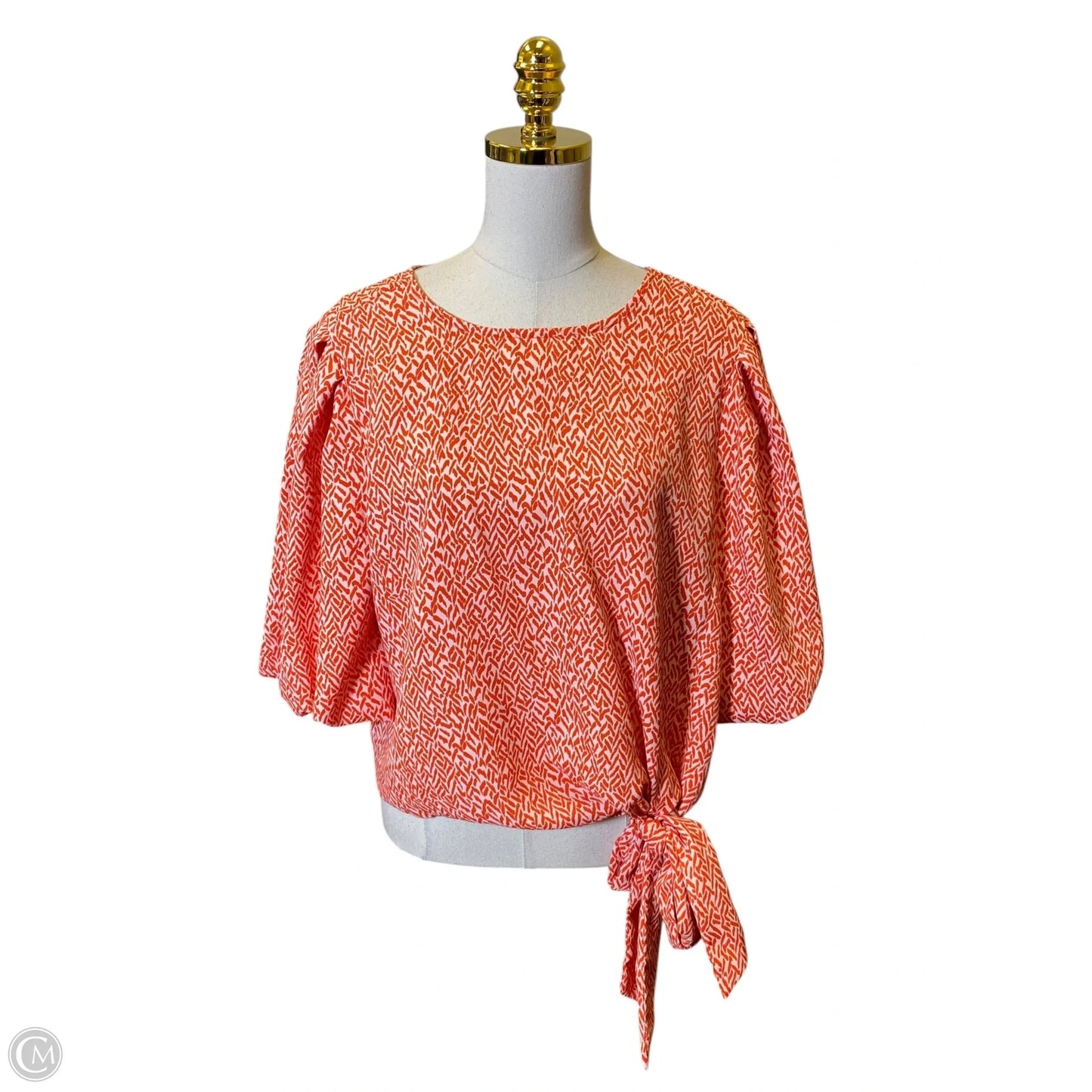 Blouse 3/4 Sleeve By Vince Camuto In Orange, Size: L