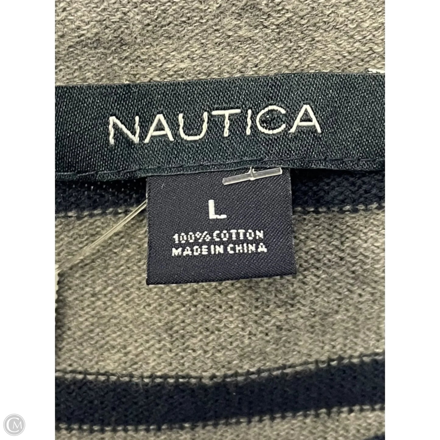 Sweater By Nautica In Blue & Grey, Size: L