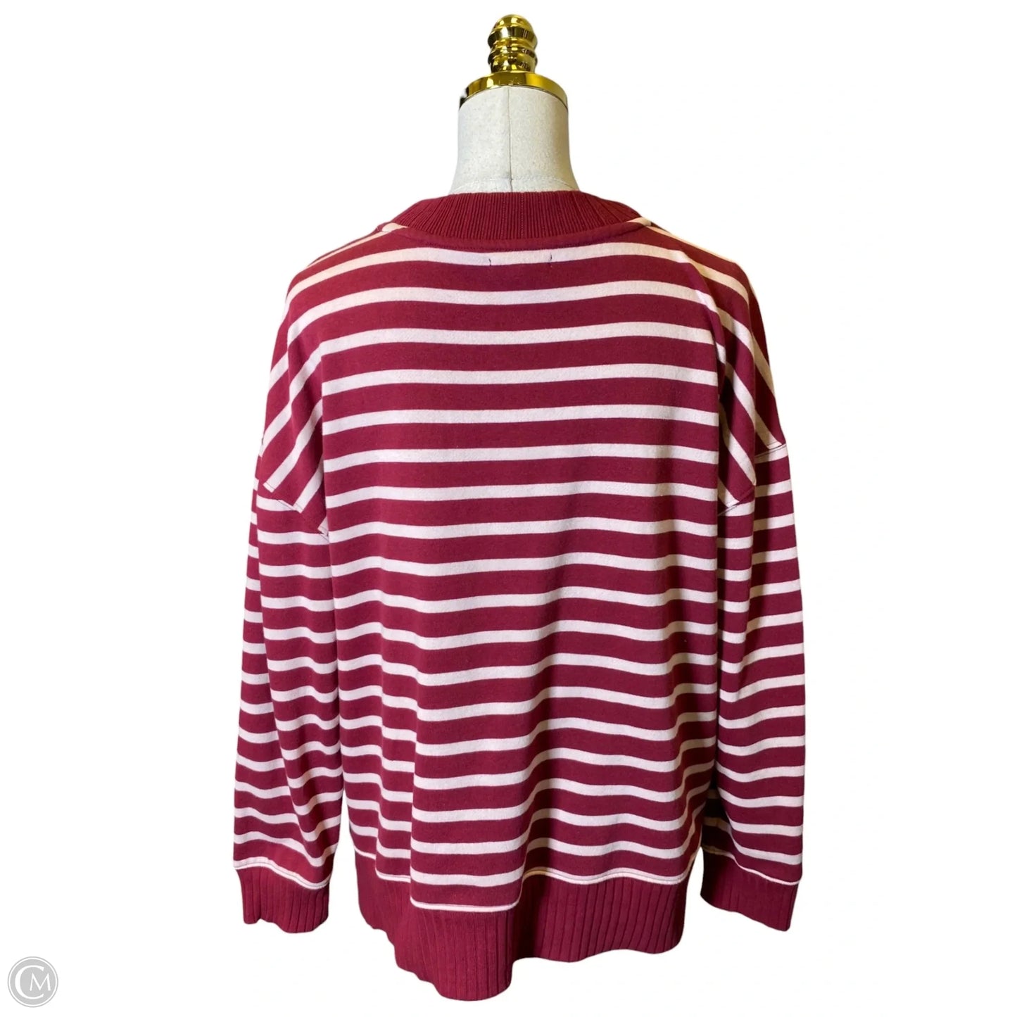 Sweater By Maurices In Pink & Red, Size: L