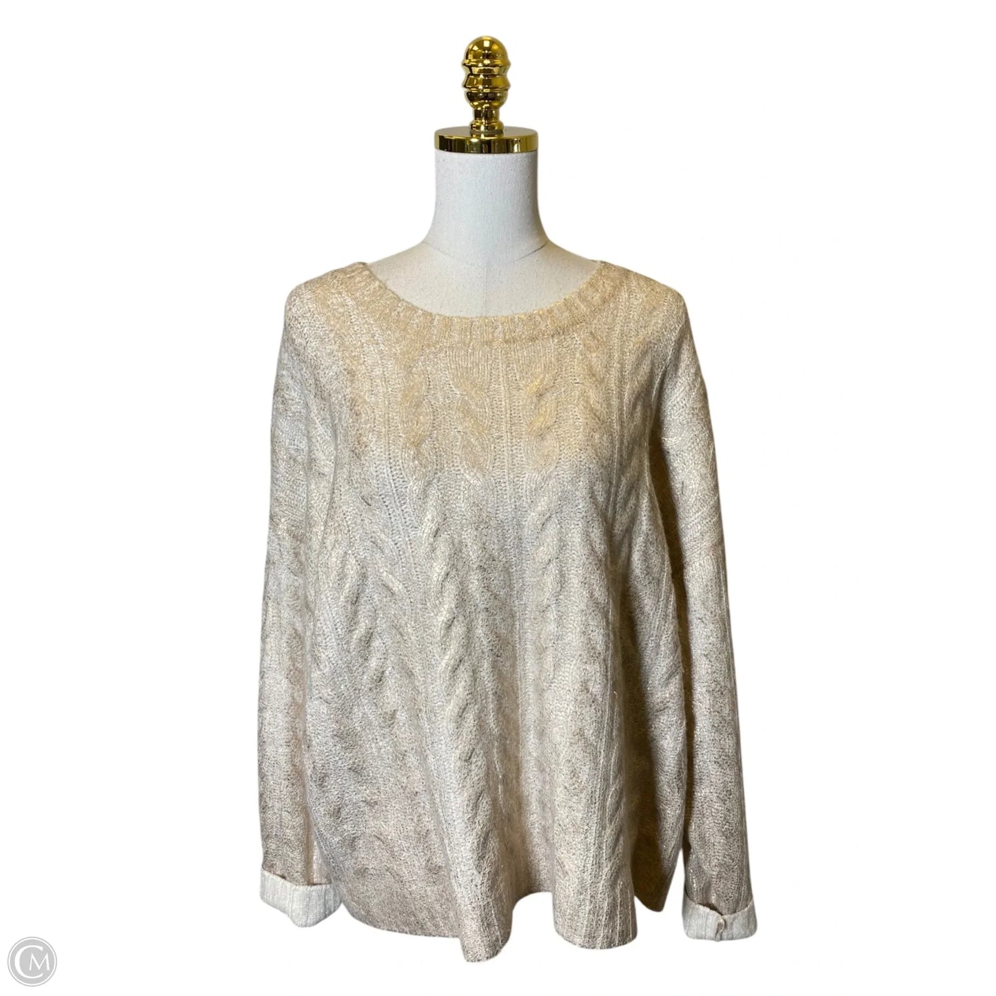 Sweater By Clothes Mentor In Gold, Size: L