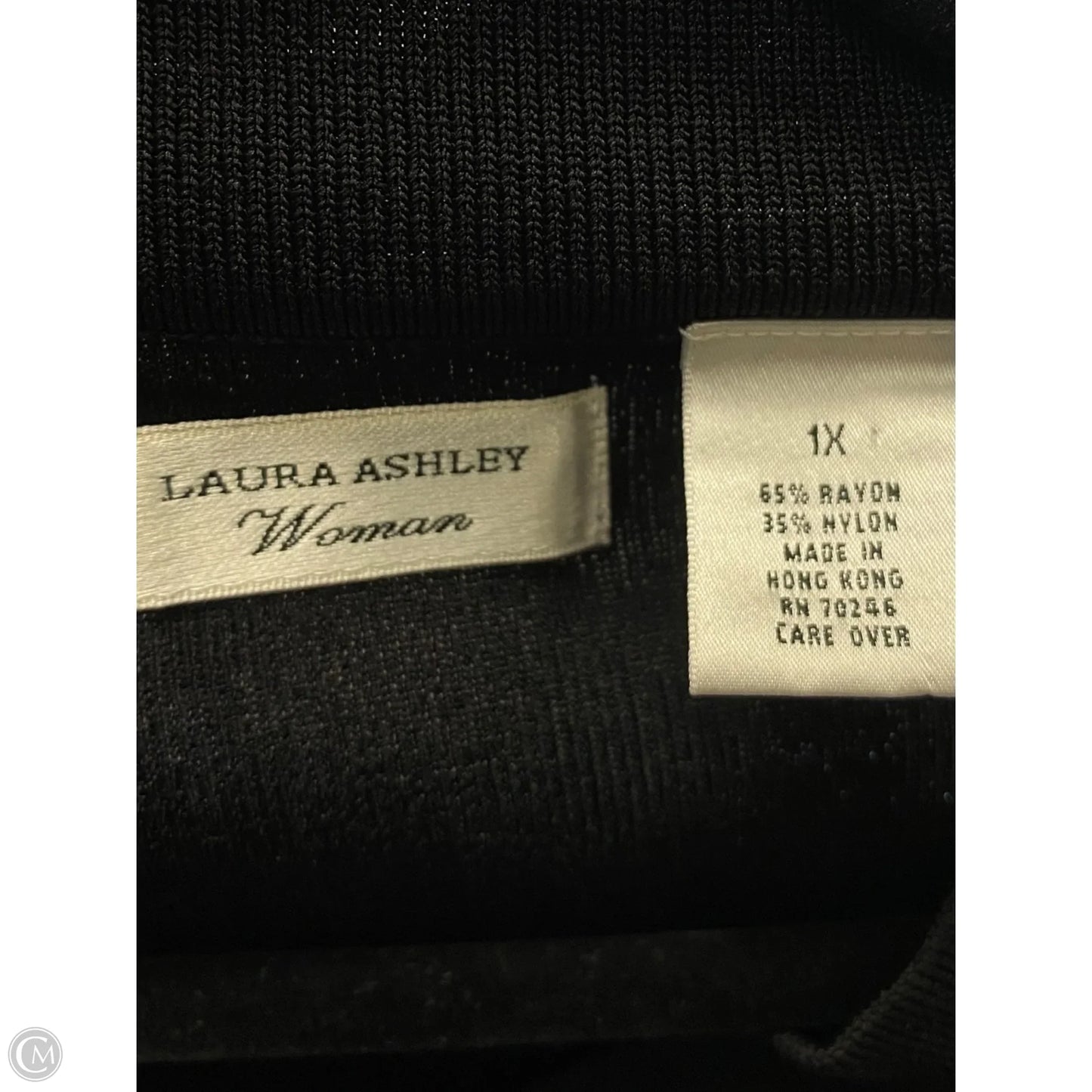 Sweater Short Sleeve By Laura Ashley In Black, Size: Xl