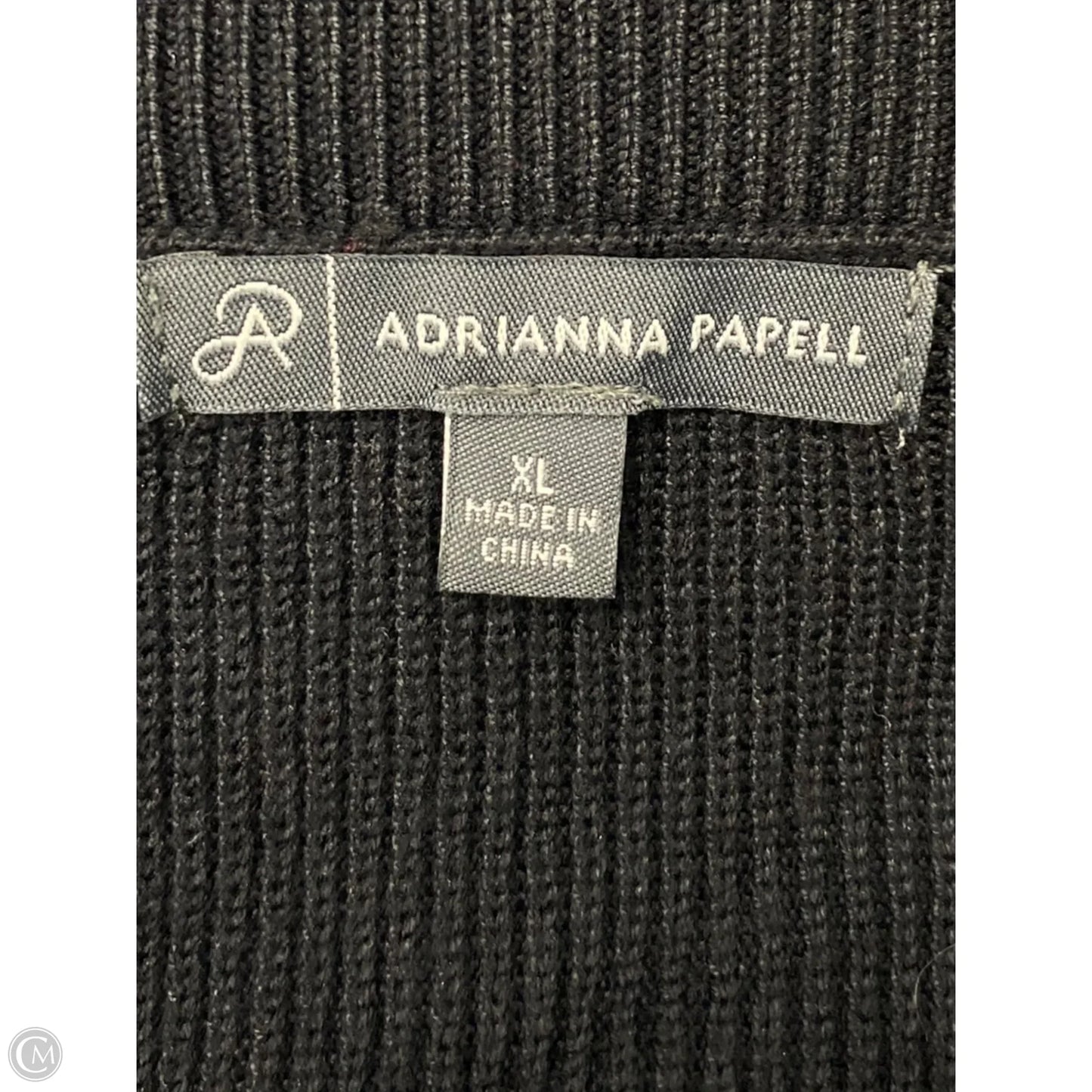 Sweater Short Sleeve By Adrianna Papell In Black & White, Size: Xl