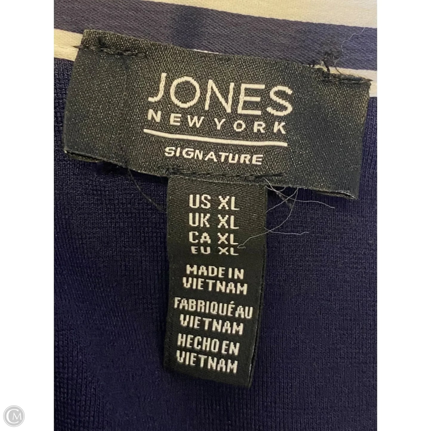 Blouse Long Sleeve By Jones New York In Navy, Size: Xl