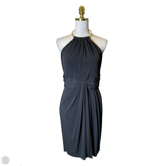 Dress Casual Midi By Calvin Klein In Black & Gold, Size: 8
