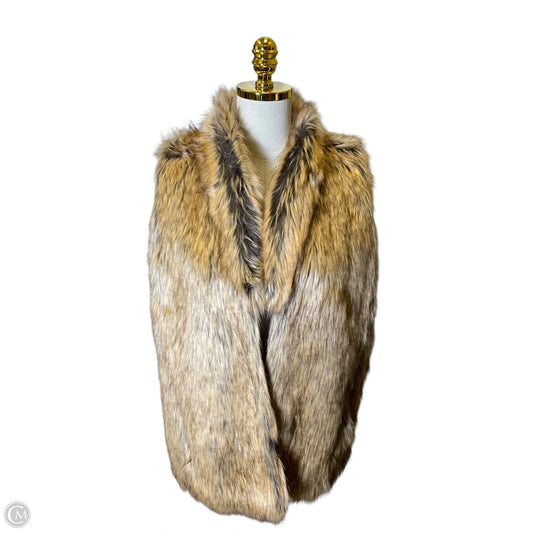 Vest Faux Fur & Sherpa By Grace & Lace In Black & Orange, Size: L