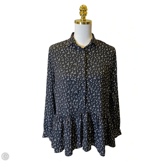 Blouse Long Sleeve By Loft In Black & White, Size: M