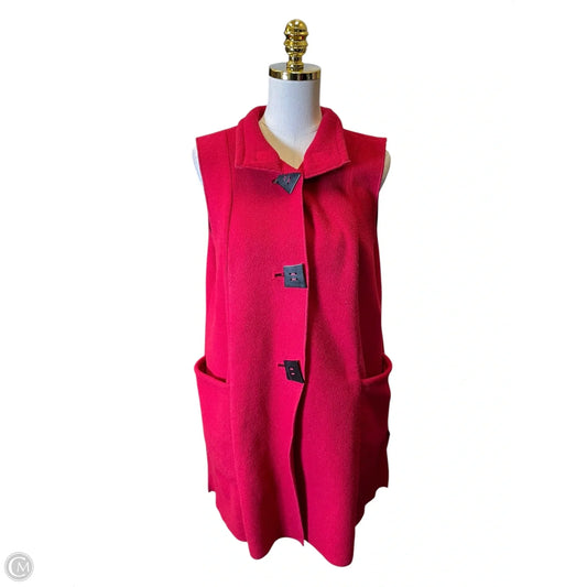 Vest Sweater By Clothes Mentor In Red, Size: L