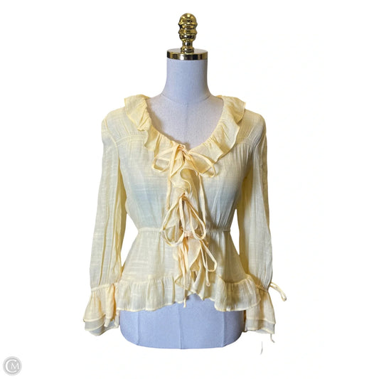 Blouse Long Sleeve By Clothes Mentor In Yellow, Size: S