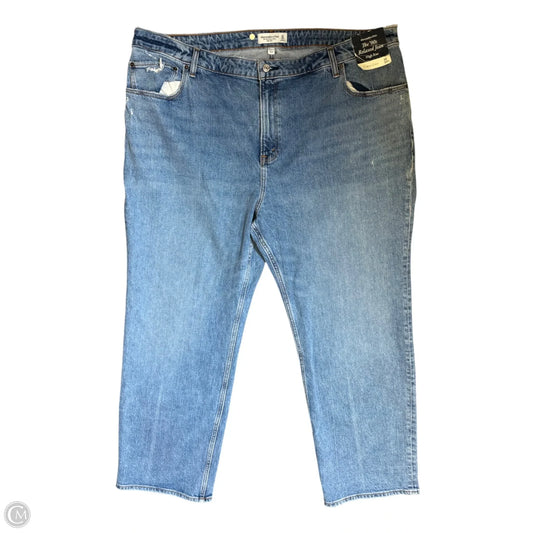 Jeans Straight By Abercrombie And Fitch In Blue Denim, Size: 22