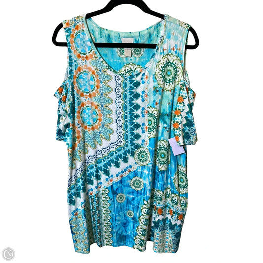 Top Short Sleeve By Chicos In Multi-colored, Size: Xl