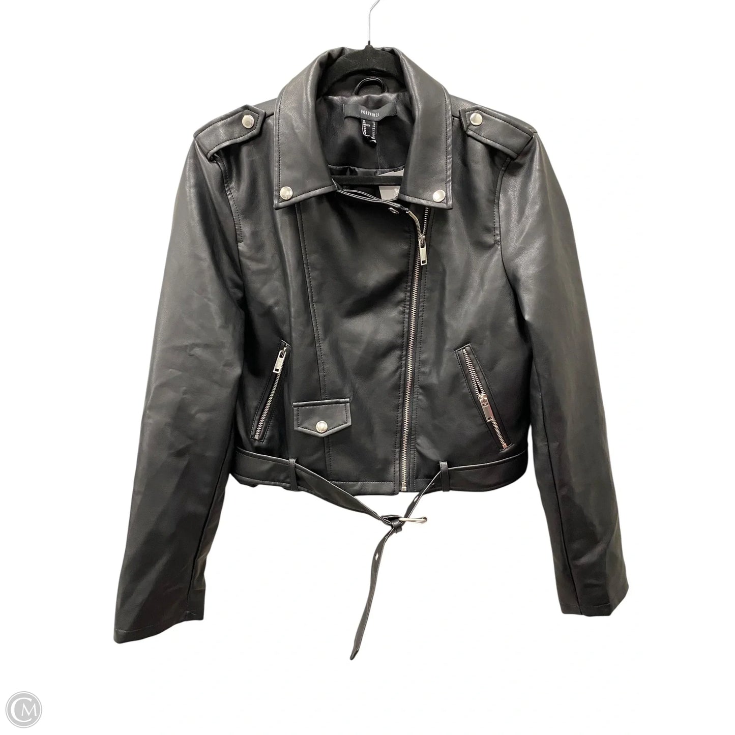 Jacket Leather By Forever 21 In Black, Size: Xl