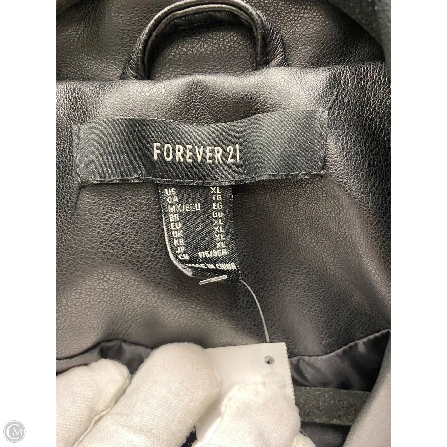 Jacket Leather By Forever 21 In Black, Size: Xl