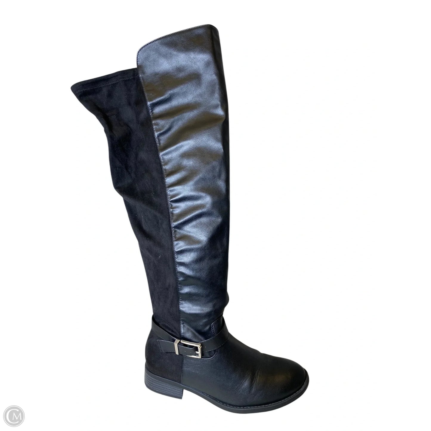 Boots Knee Flats By Clothes Mentor In Black, Size: 11