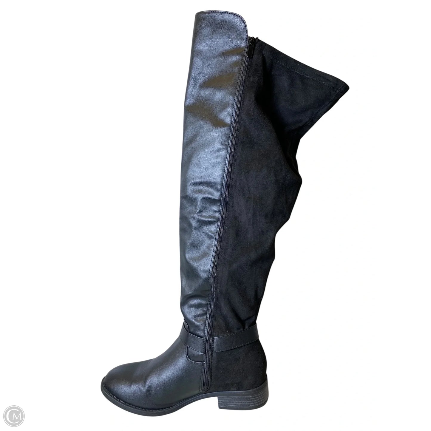 Boots Knee Flats By Clothes Mentor In Black, Size: 11