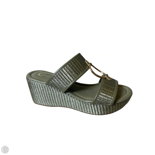 Sandals Heels Wedge By Comfort Casual In Green, Size: 8