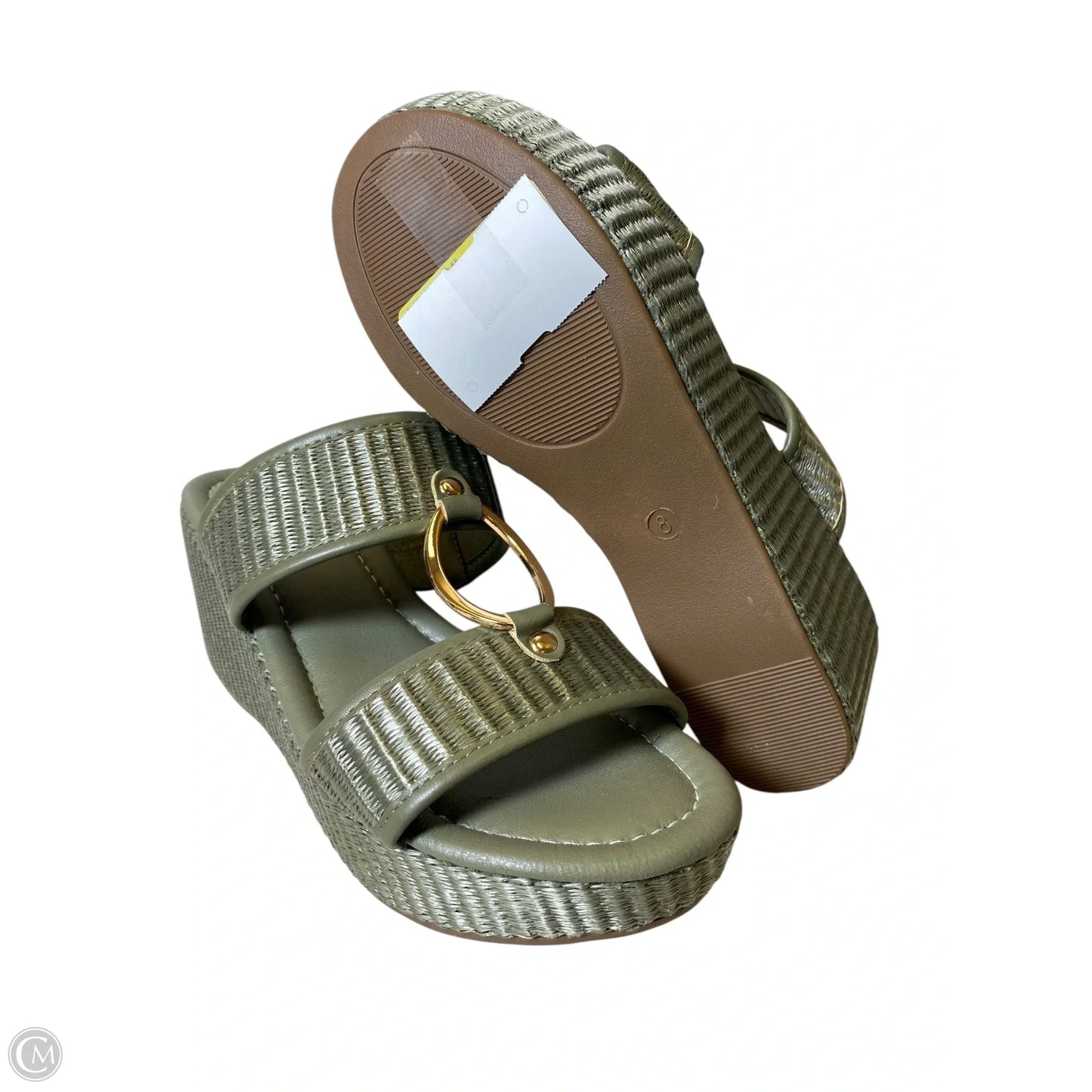 Sandals Heels Wedge By Comfort Casual In Green, Size: 8