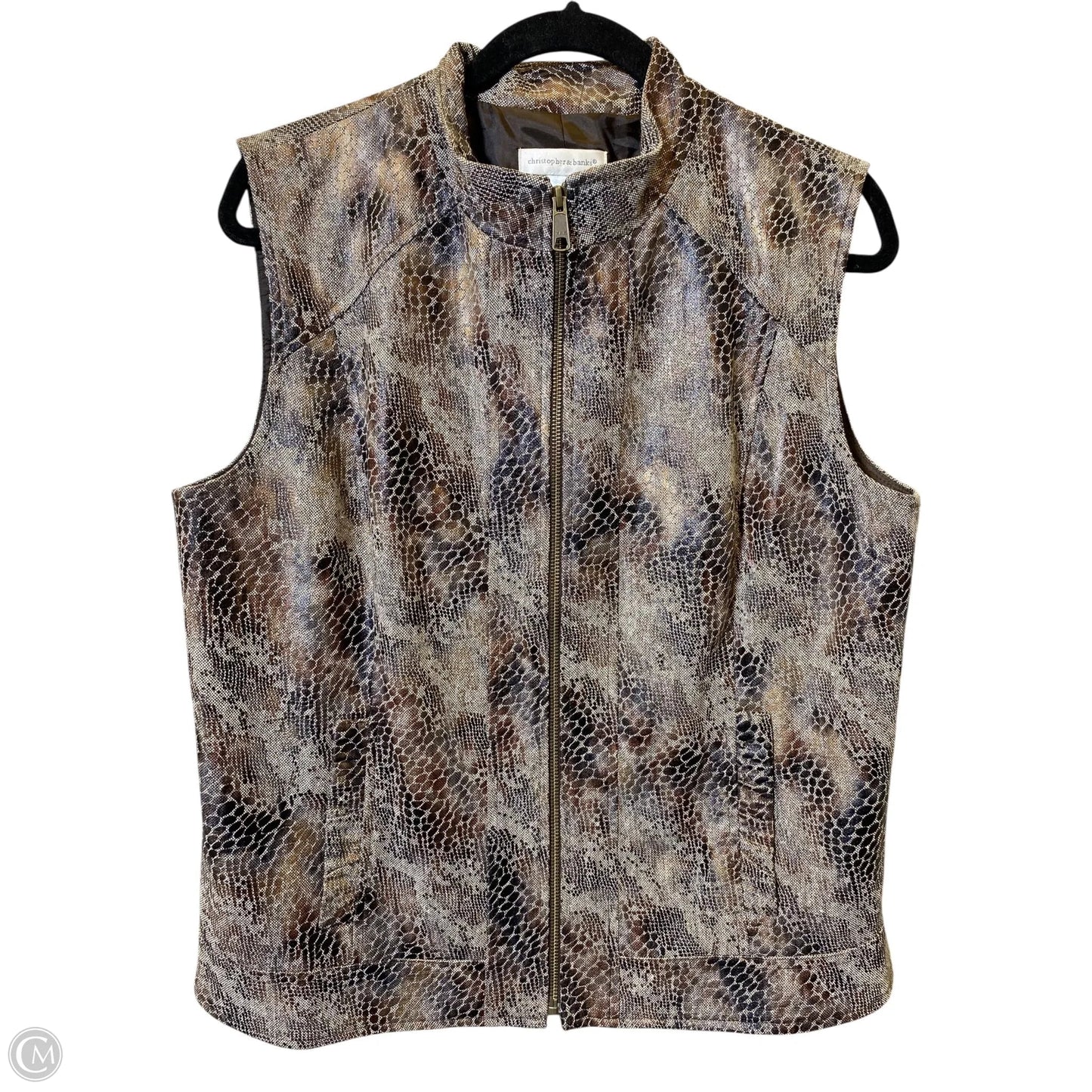 Vest Other By Christopher And Banks In Snakeskin Print, Size: L