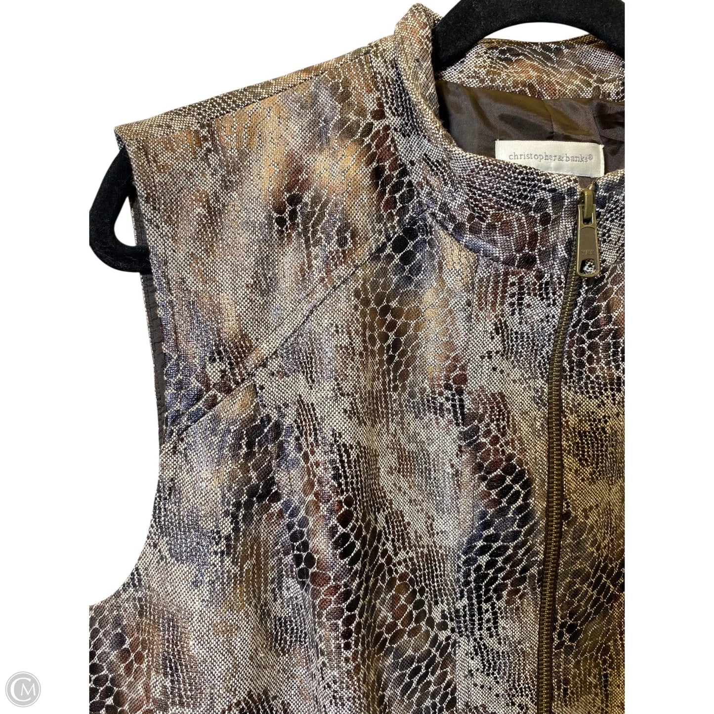 Vest Other By Christopher And Banks In Snakeskin Print, Size: L