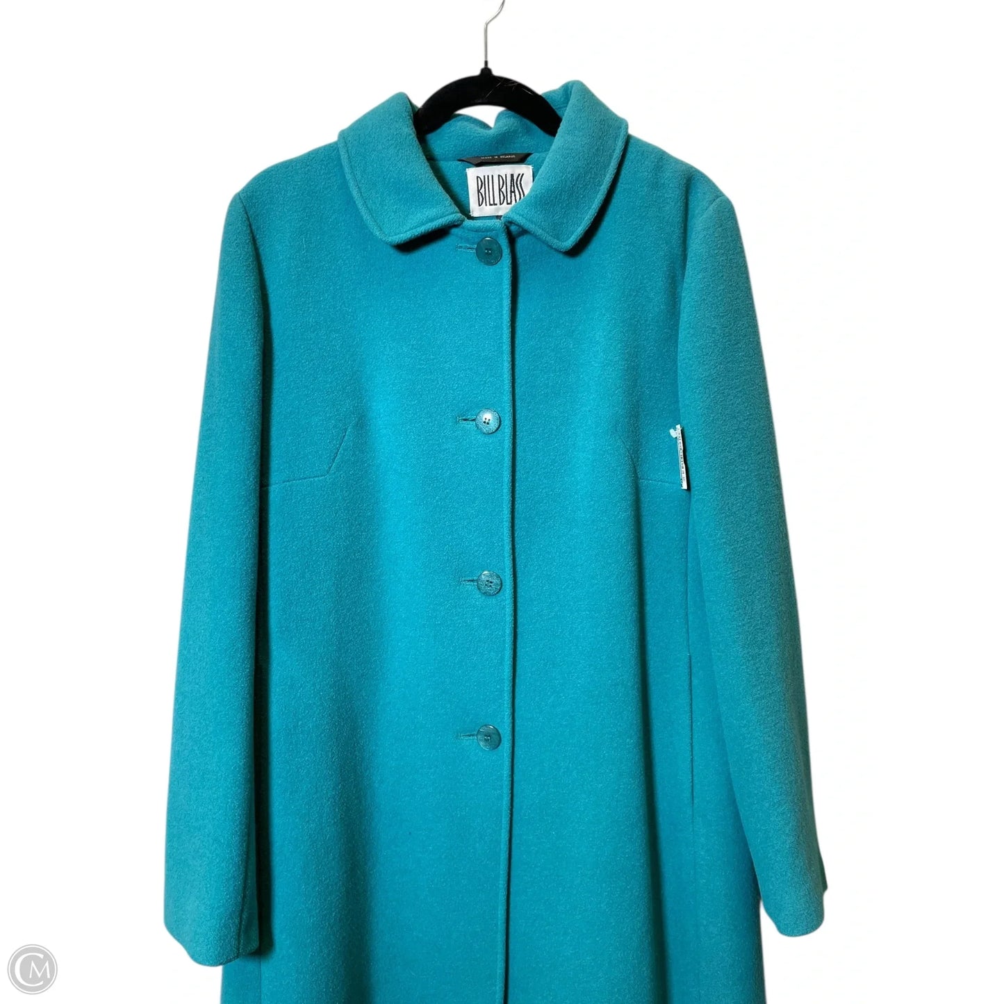 Coat Wool By Bill Blass In Blue, Size: 12