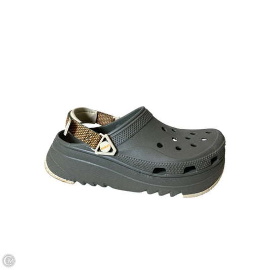 Sandals Heels Platform By Crocs In Green, Size: 11