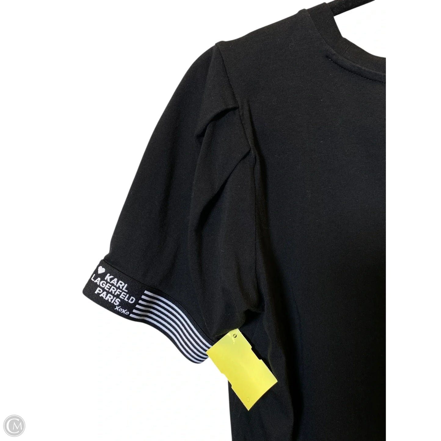 Top Short Sleeve Designer By Karl Lagerfeld In Black & White, Size: S