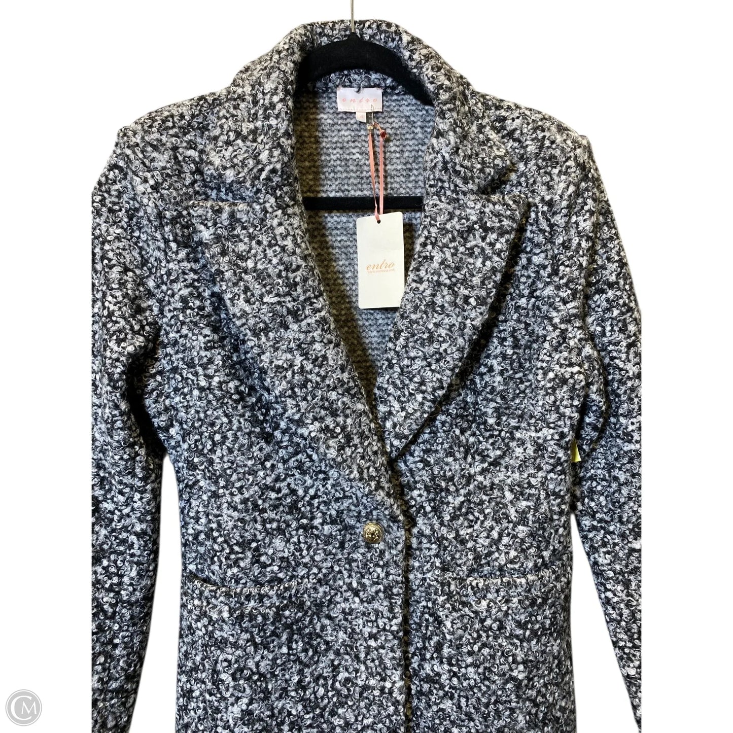 Coat Faux Fur & Sherpa By Entro In Black & White, Size: S