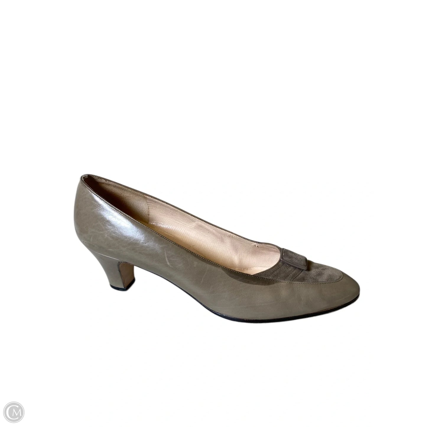 Shoes Luxury Designer By Ferragamo In Taupe, Size: 9