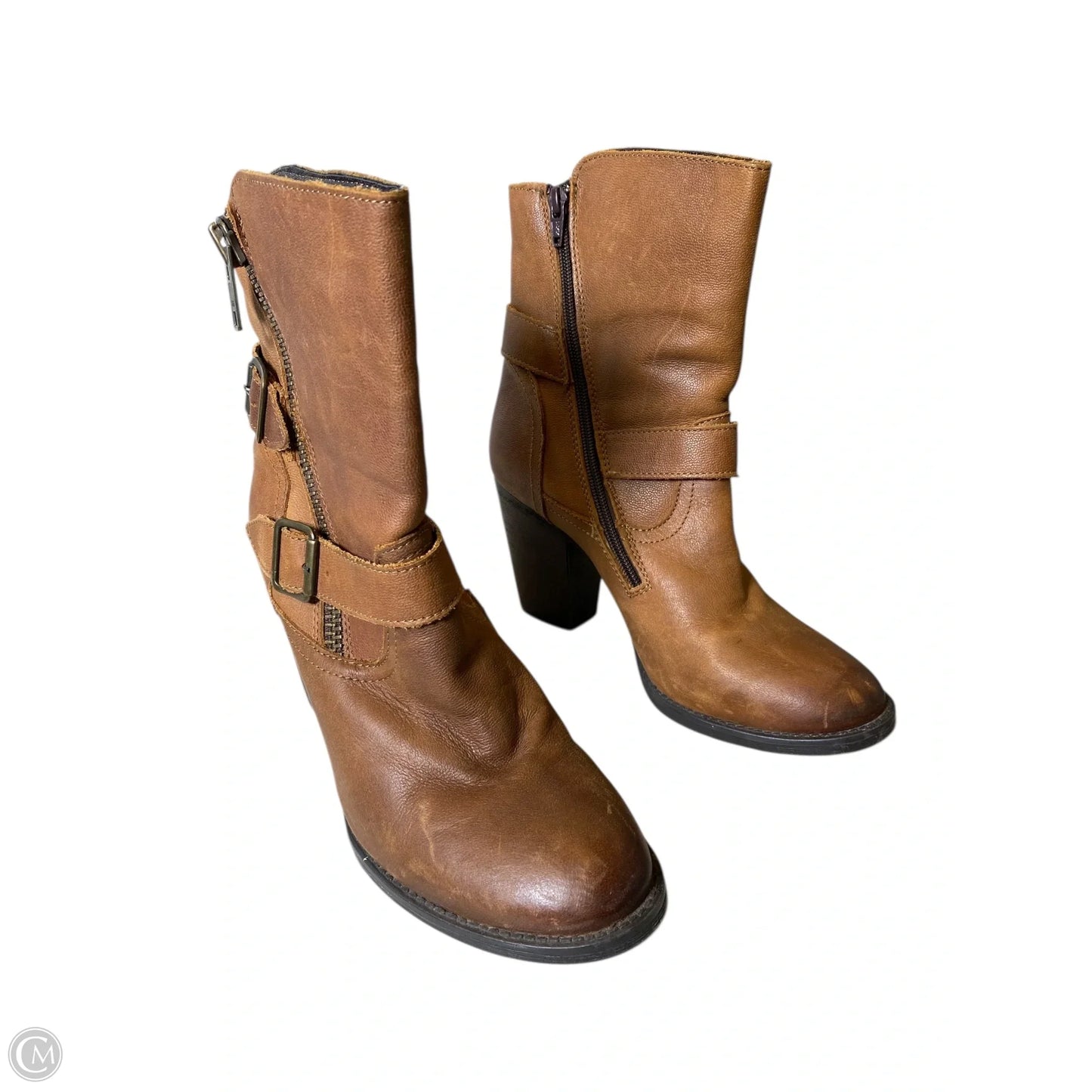 Boots Mid-calf Heels By Steve Madden In Brown, Size: 9