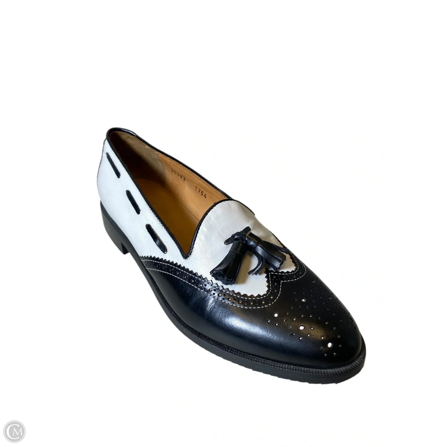 Shoes Flats By Clothes Mentor In Black & White, Size: 9.5
