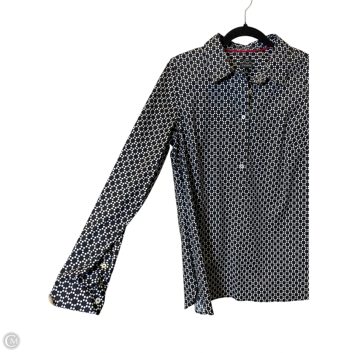 Top Long Sleeve By Talbots In Black & White, Size: 12