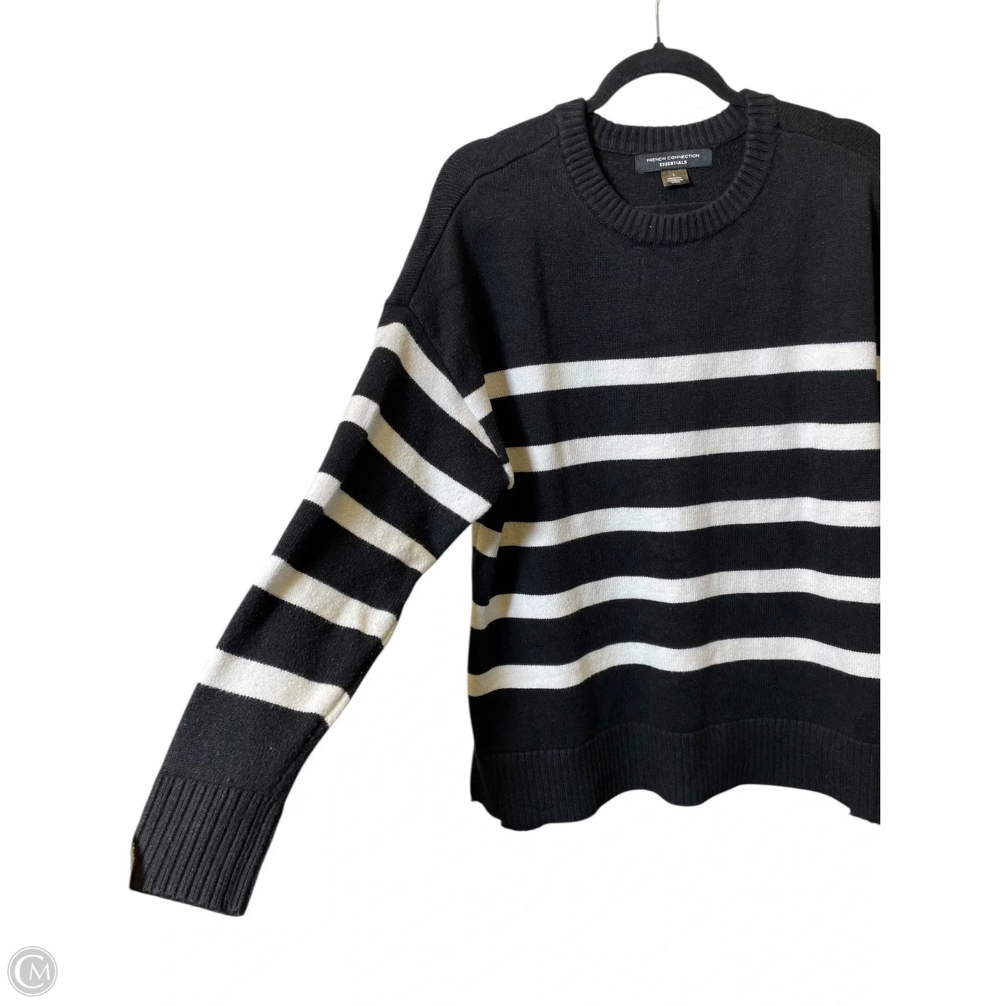 Sweater By French Connection In Black & White, Size: L