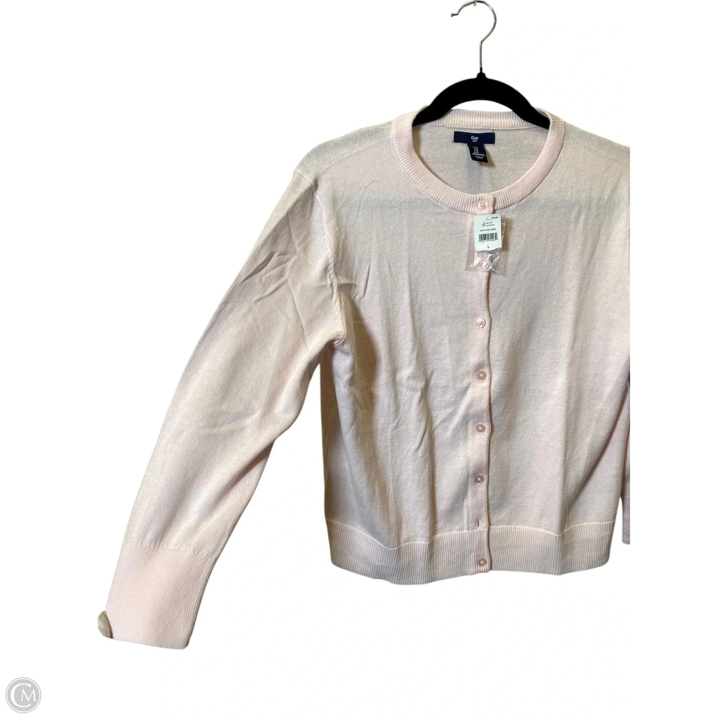 Sweater Cardigan By Gap In Pink, Size: L