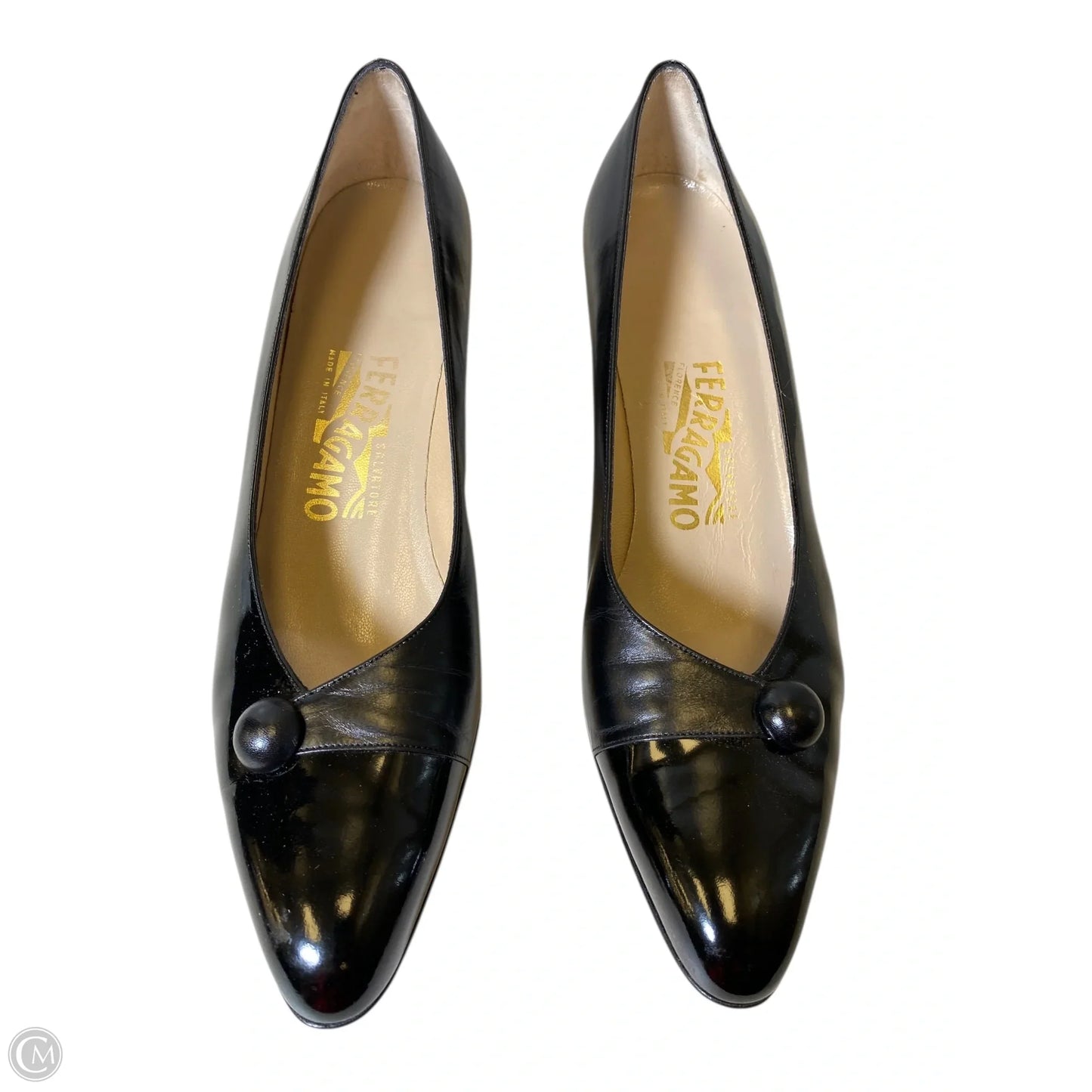 Shoes Luxury Designer By Ferragamo In Black, Size: 10