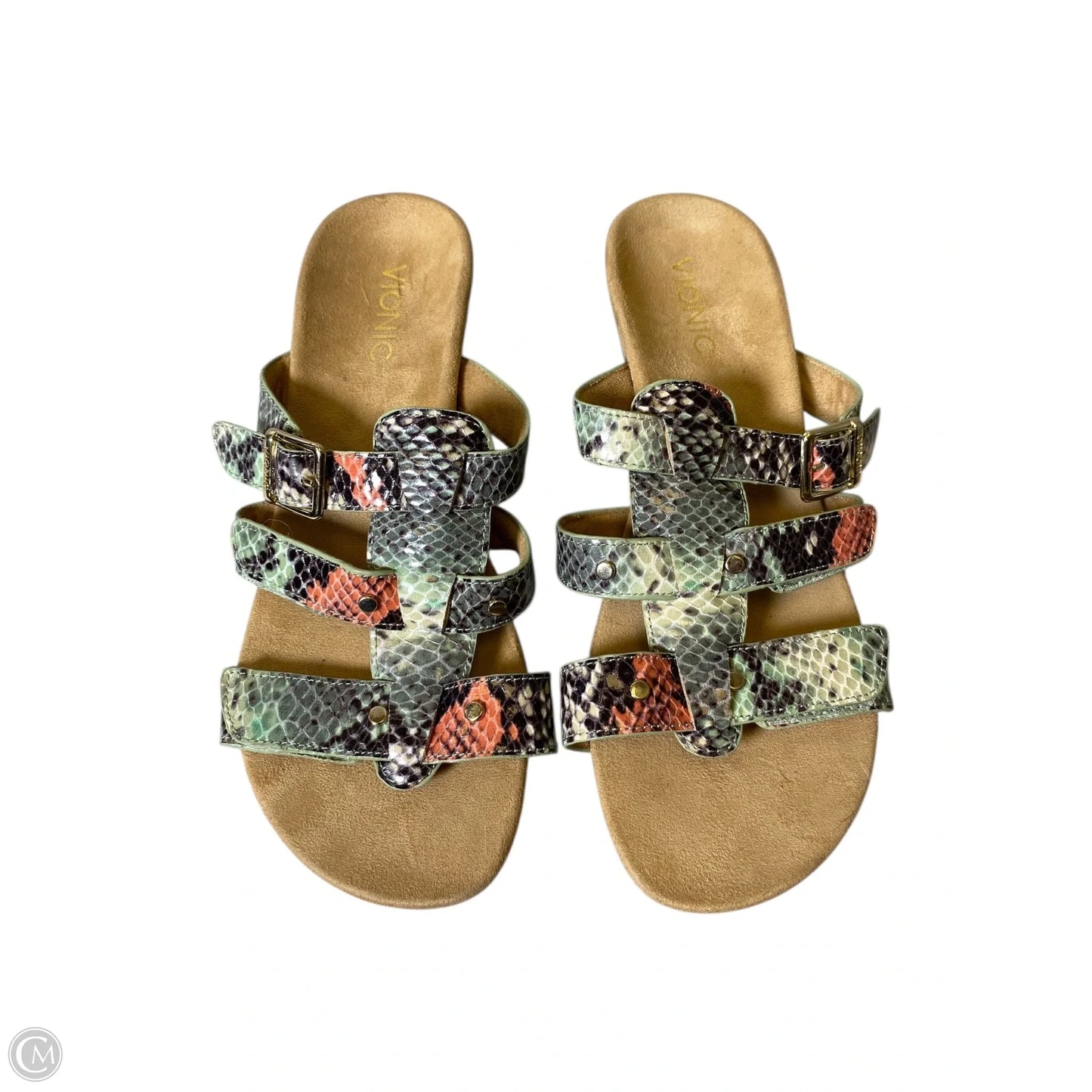 Sandals Heels Wedge By Vionic In Snakeskin Print, Size: 8