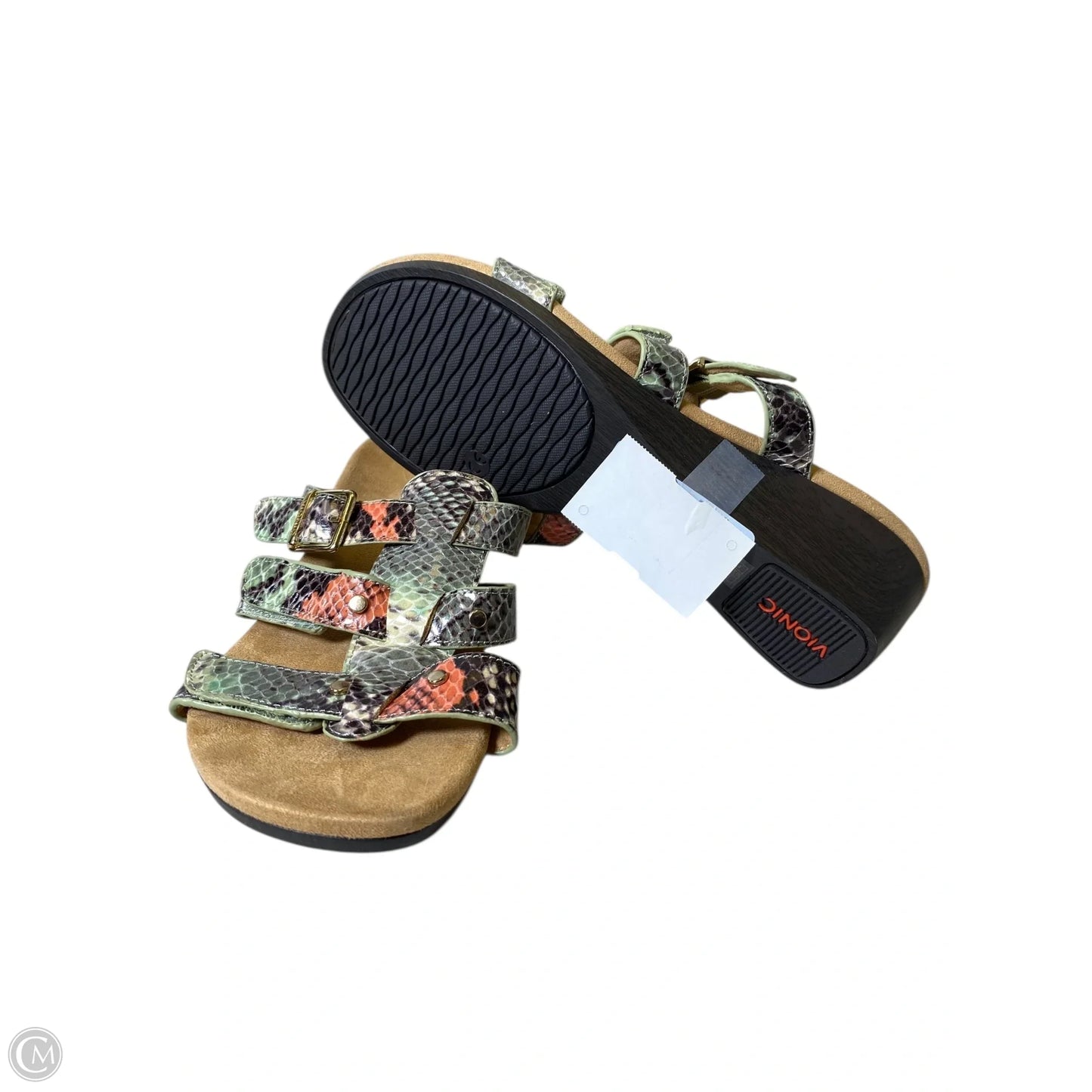 Sandals Heels Wedge By Vionic In Snakeskin Print, Size: 8