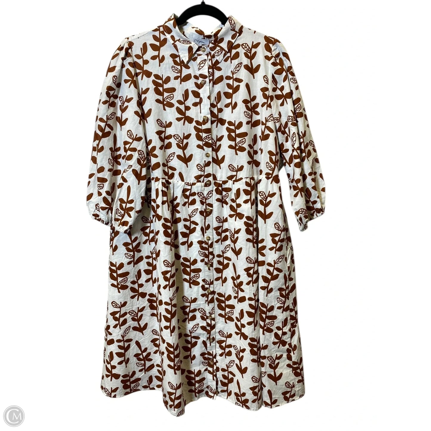 Dress Casual Short By Polagram In Orange & White, Size: L